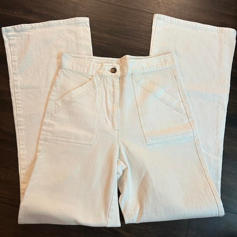 Urban Renewal White Denim Sailor Pants